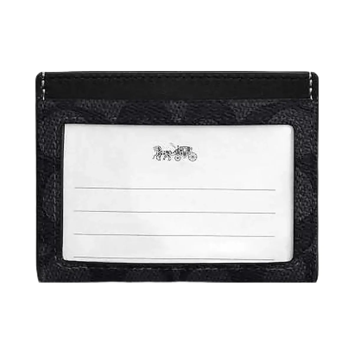 Coach Slim Id Card Case In Signature Canvas Charcoal Black