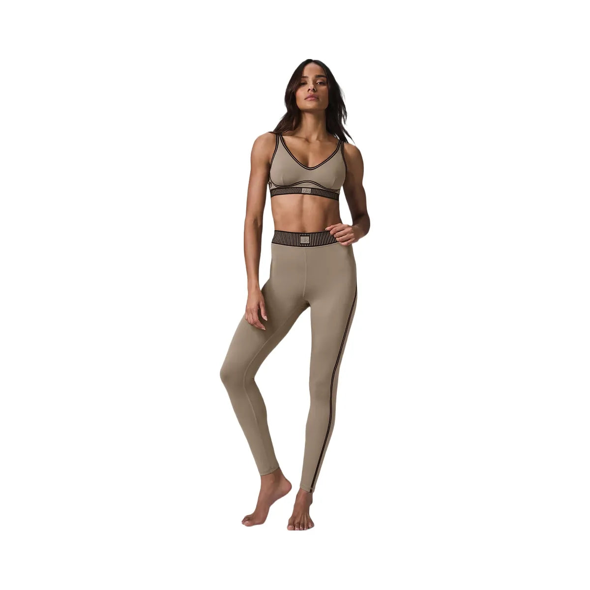 Alo Women's Airlift Line Up Bra - Gravel