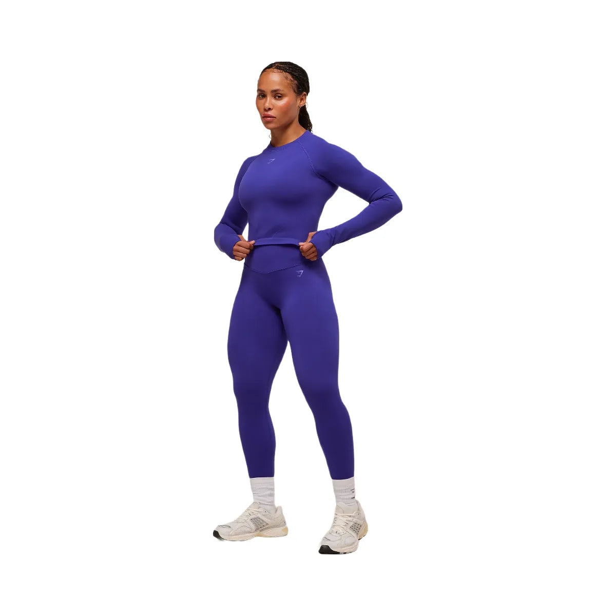 Gymshark Activate Long Sleeve Crop Top - Cobalt Purple
