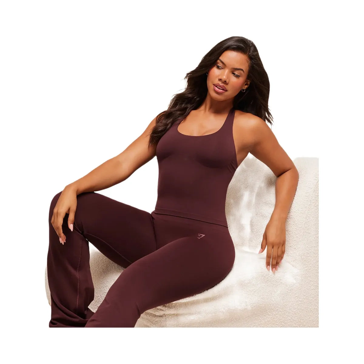 Gymshark Soft Sculpt Halterneck Tank With Shelf - Rich Maroon