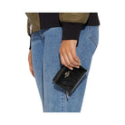Coach Snap Wallet Embossed Crocodile-Gold-Black