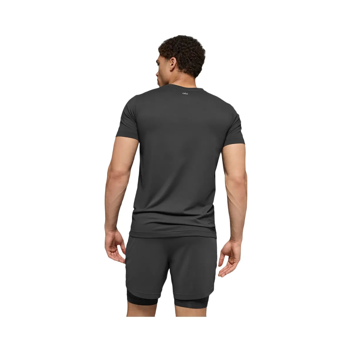 Alo Men's Conquer Reform Crewneck Short Sleeve - Anthracite
