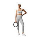 Alo Women's soft Better Together Bra - Athletic Heather Grey/White