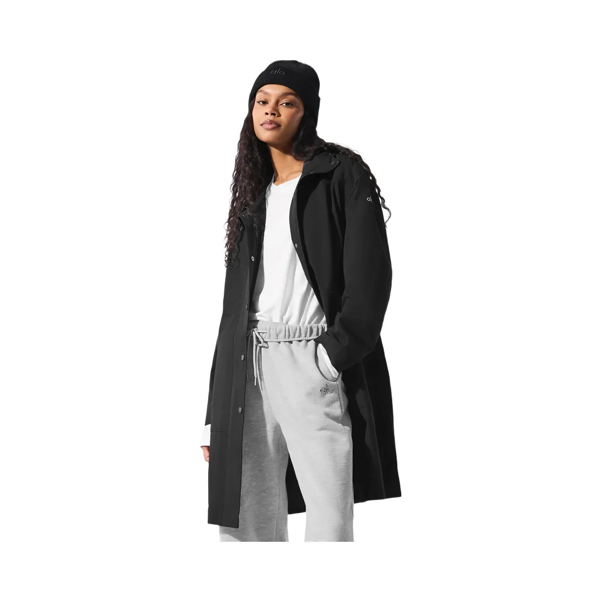 Alo Women's Rain Or Shine Long Coat - Black