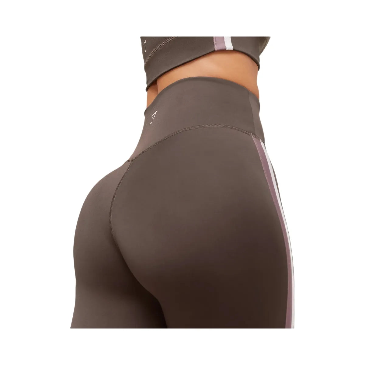 Gymshark Piping Legging - Walnut Brown/Chestnut Pink/Soft White