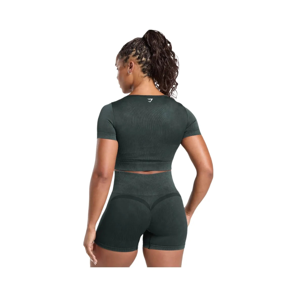 Gymshark Gains Seamless Washed Crop Top - Black