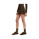 Alo Women's Denim Knit High-Waist Skirt - Espresso/Black