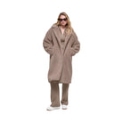 Alo Women's Oversized Sherpa Trench - Chai Latte