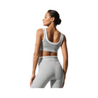 Alo Women's soft Better Together Bra - Athletic Heather Grey/White