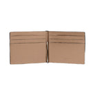 Coach Slim Money Clip Billfold Wallet Pebbled Leather-Black Antique Nickel-Taupe