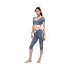 Alo Women's Airbrush High-Waist Race Pace Capri - Bluestone/White