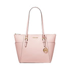 Michael Kors Charlotte Large Saffiano Leather Top-Zip Tote Bag Powder Blush