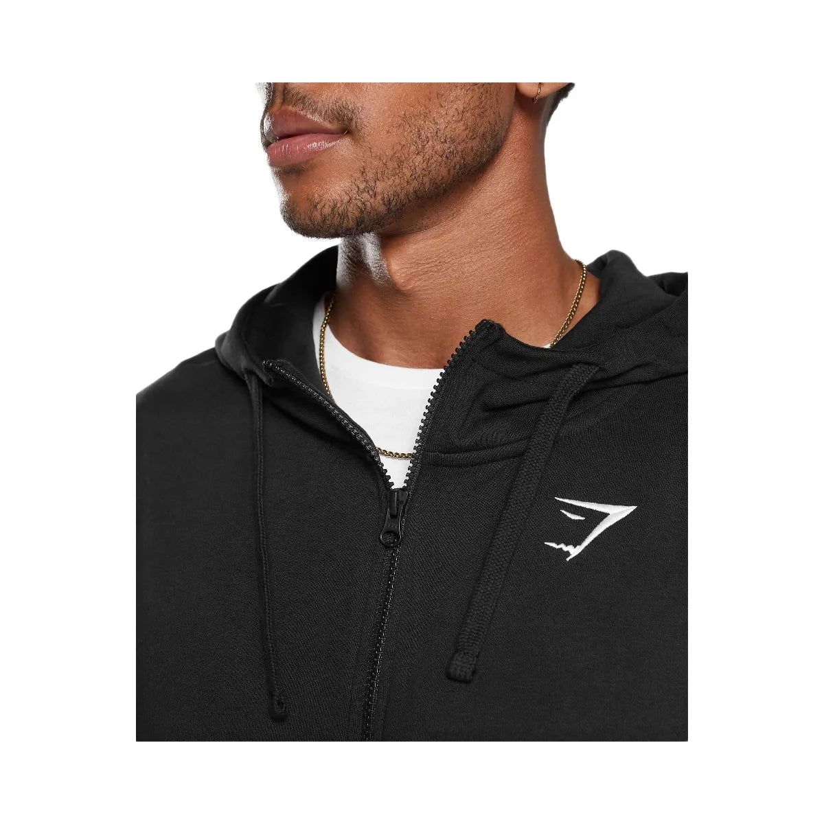 Gymshark Crest Oversized Zip Up Hoodie - Black