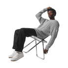 Alo Men's Cable Knit Crew Neck Sweater - Athletic Heather Grey