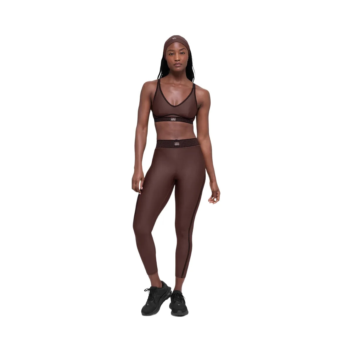 Alo Women's Airlift Line Up Bra - Brownstone
