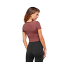 Gymshark Crossover Midi Top with Shelf - Burgundy Brown
