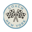 Coach Passport Card Case In Signature Canvas With Patches Signature Canvas-Gunmetal-Tan Multi