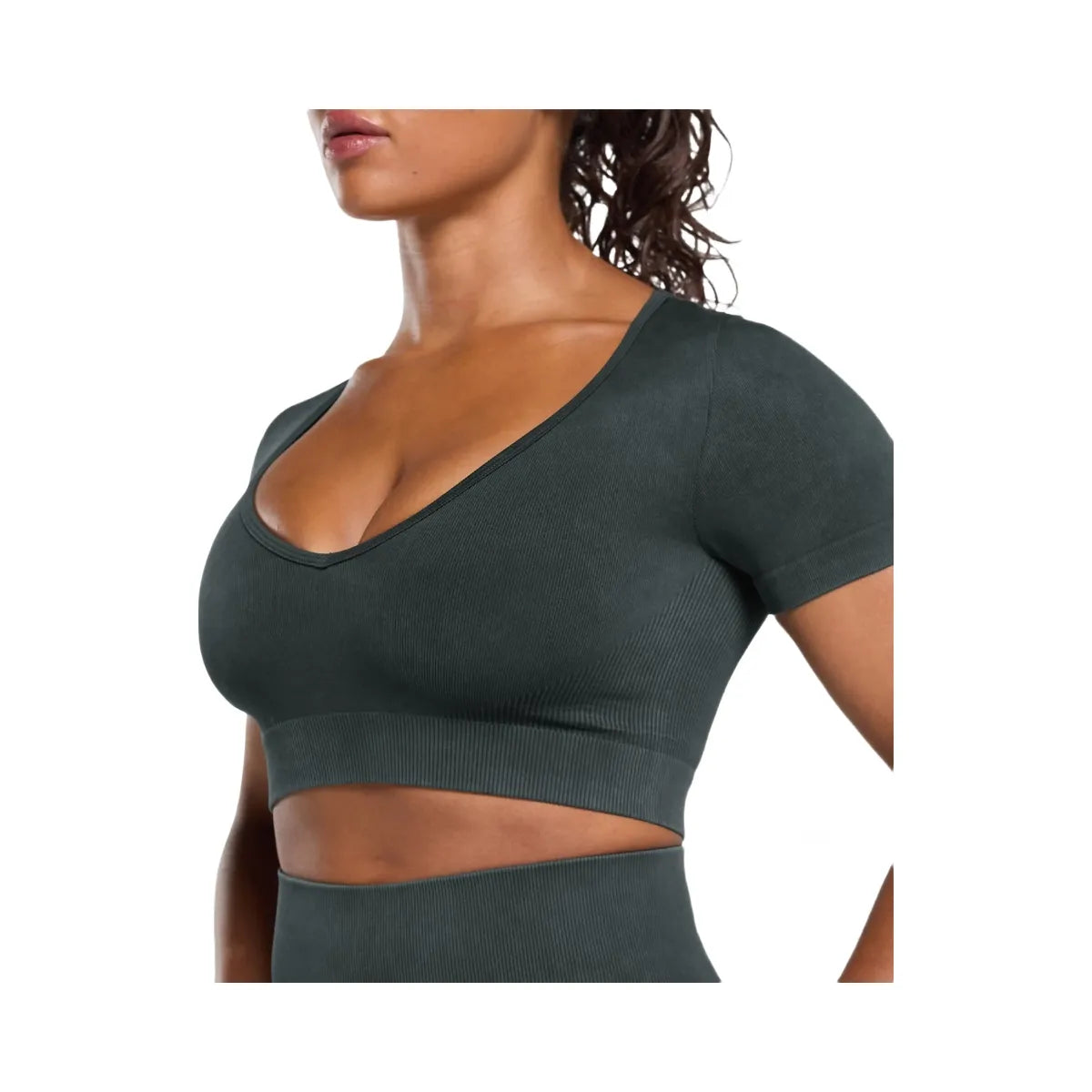 Gymshark Gains Seamless Washed Crop Top - Black