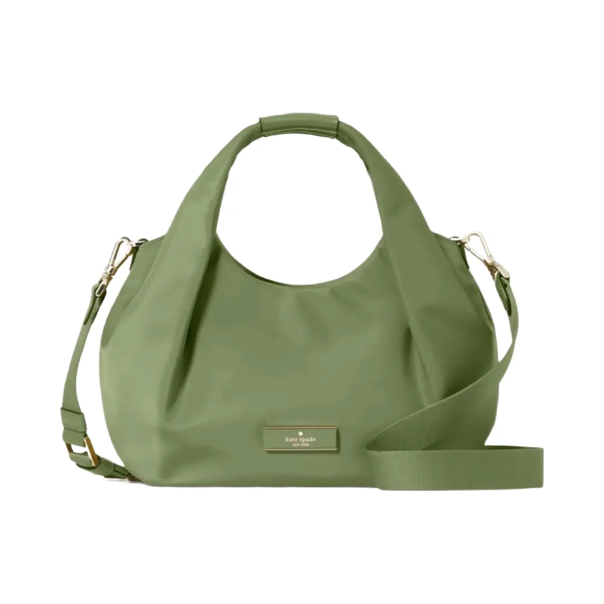 Kate Spade Carter Nylon Small Pleated Crossbody Cedar Stand