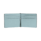 Coach Slim Money Clip Billfold Wallet Pebbled Leather-Qb-Light Blue