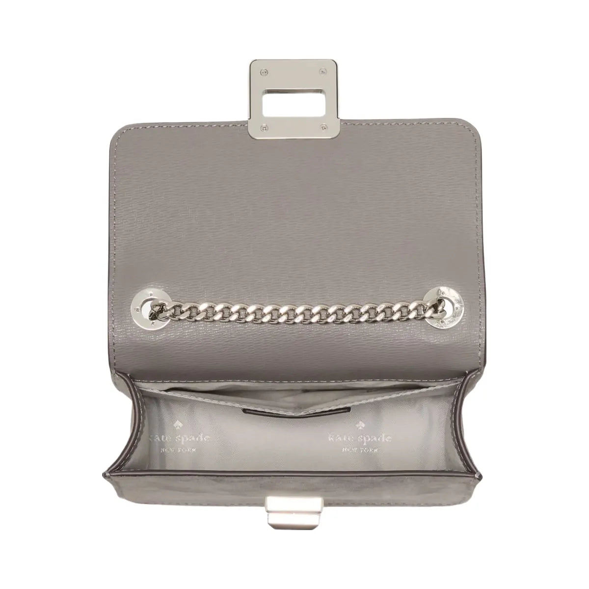 Kate Spade Phoebe Suede Turnlock Mini Flap Crossbody Hare Grey