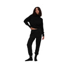 Alo Women's Waffle Weekend Escape Mock Neck Long Sleeve - Black