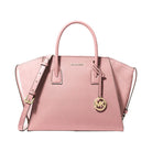 Michael Kors Avril Large Leather and Suede Satchel Powder Blush