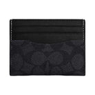 Coach Slim Id Card Case In Signature Canvas Charcoal Black