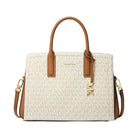 Michael Kors Laila Medium Signature Logo Satchel Vanilla-Acorn