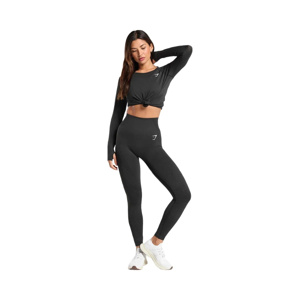 Gymshark Vital Light Long Sleeve Top - Black Marl