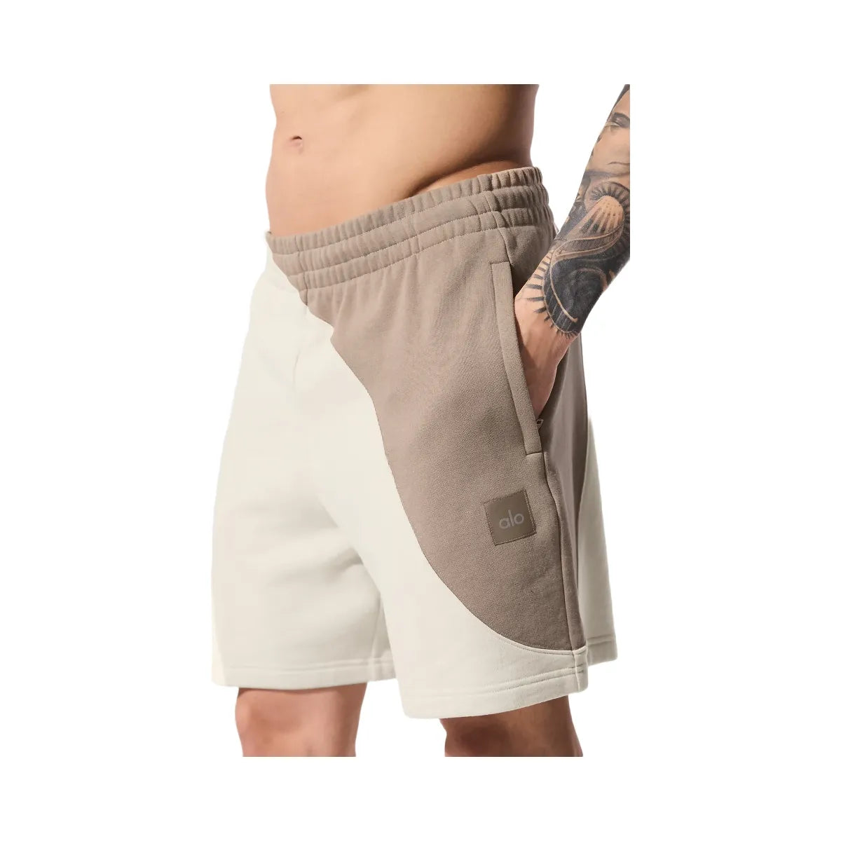 Alo Men's 7" Make Waves Short - Ivory/Bone/Gravel