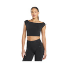 Gymshark Luxe Seamless Boat Neck Crop Top - Coal Marl