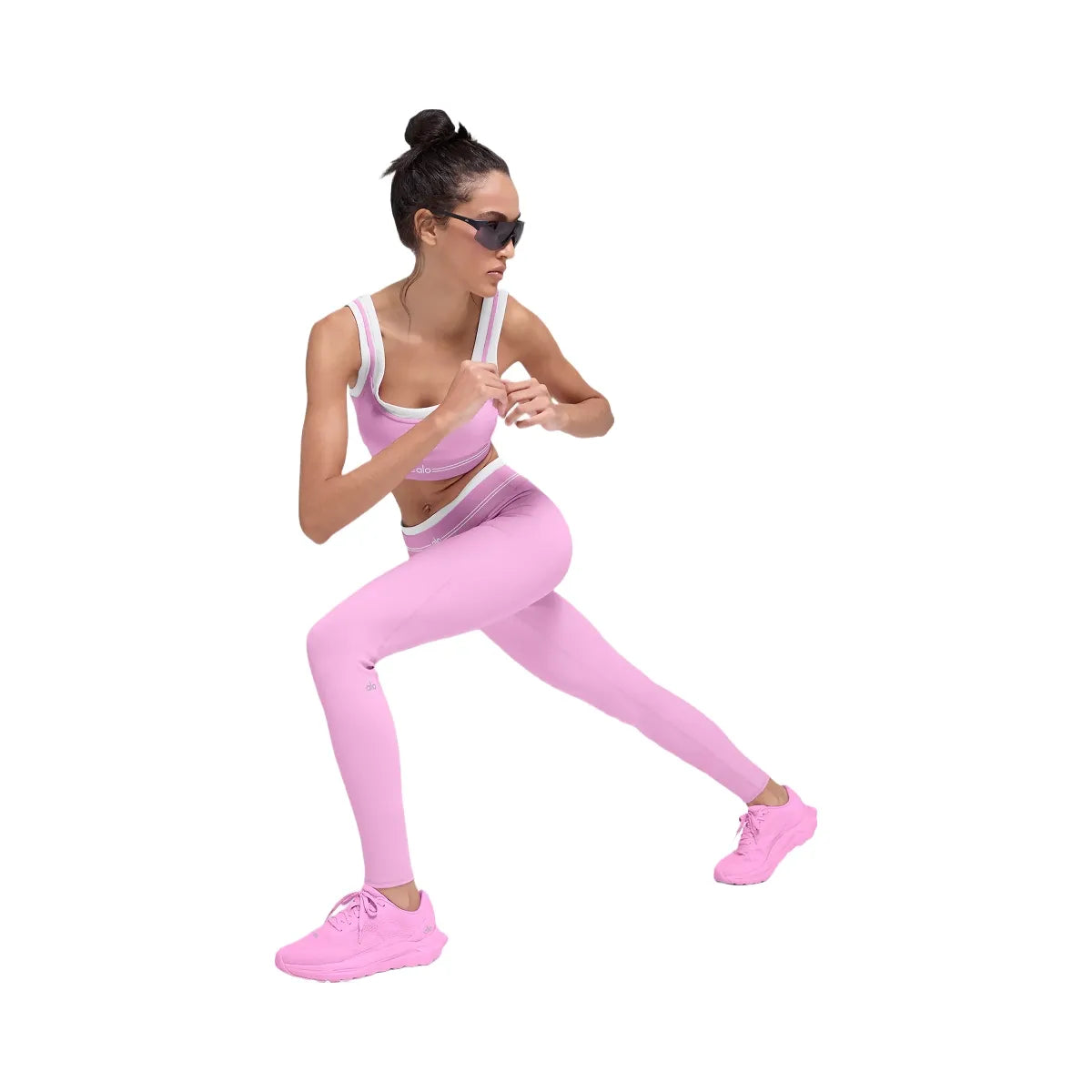 Alo Women's Airbrush High-Waist 7/8 Better Together Legging - Candy Heart Pink/White