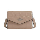 Coach Mini Envelope Wallet With Strap Embossed Crocodile-Silver-Stone