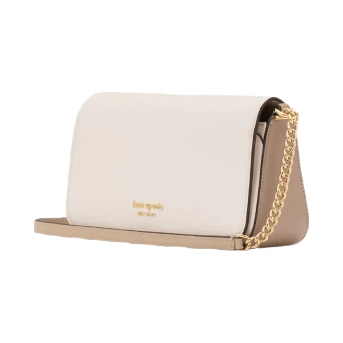 Kate Spade Devin Colorblocked Flap Chain Wallet Timeless Taupe Multi