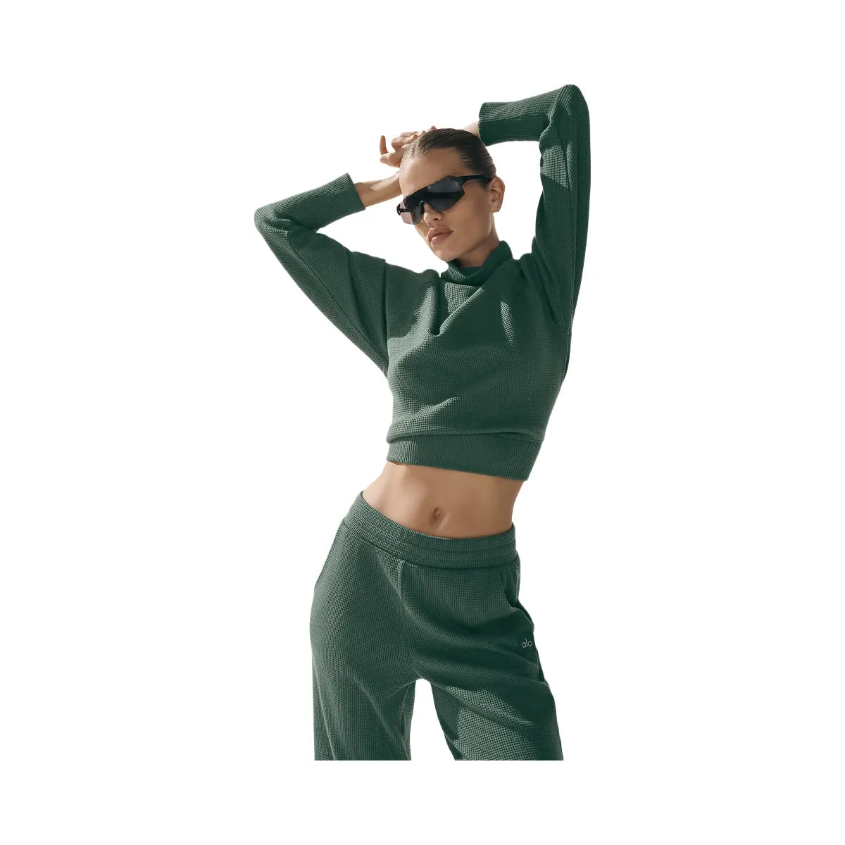 Buy Alo Women's Waffle Weekend Escape Mock Neck Long Sleeve