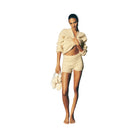 Alo Women's Wool Cashmere Ribbed Noble Short - Candlelight Yellow