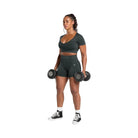 Gymshark Gains Seamless Washed Crop Top - Black