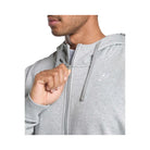 Gymshark Crest Oversized Zip Up Hoodie - Light Grey Core Marl
