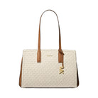 Michael Kors Laila Medium Signature Logo Tote Bag Vanilla-Acorn