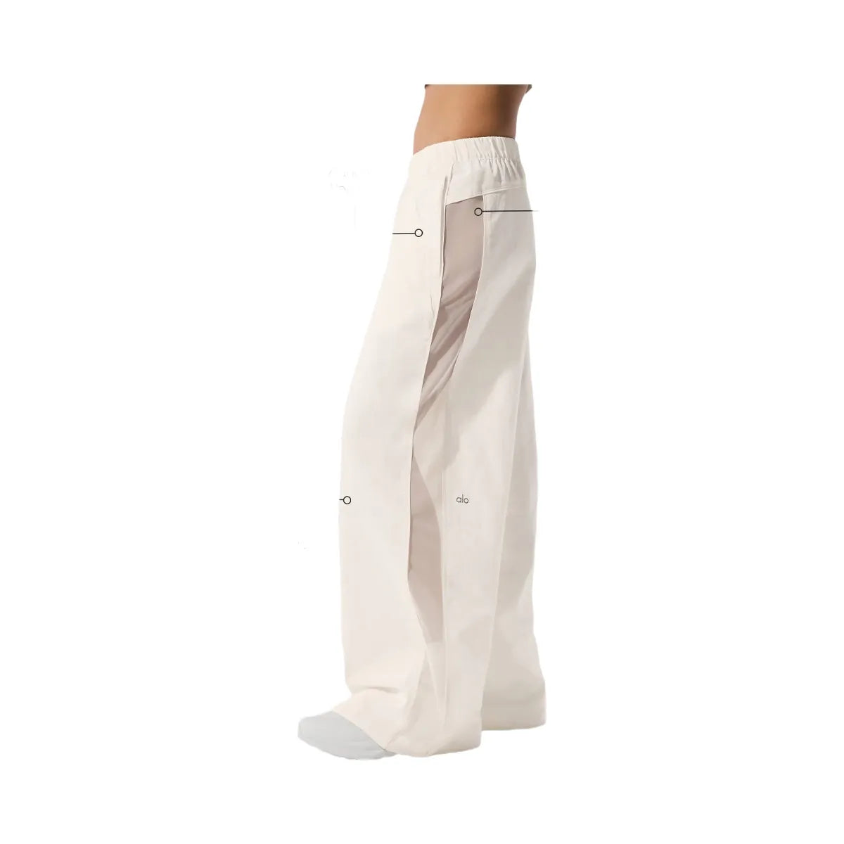 Alo Women's High-Waist Origin Wide Leg Track Pant - Ivory