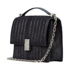 Kate Spade Deco Quilted Glitter Suede Chain Shoulder Bag Navy Multi