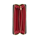 Coach Long Zip Around Wallet In Signature Canvas Signature Canvas-Im-Walnut-True Red