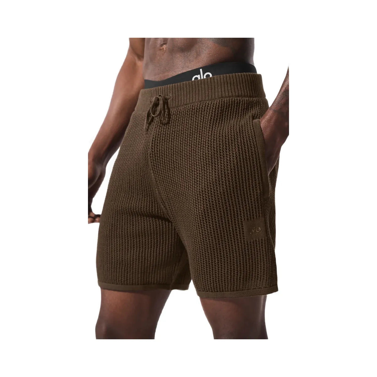 Alo Men's Open-Knit Short - Espresso