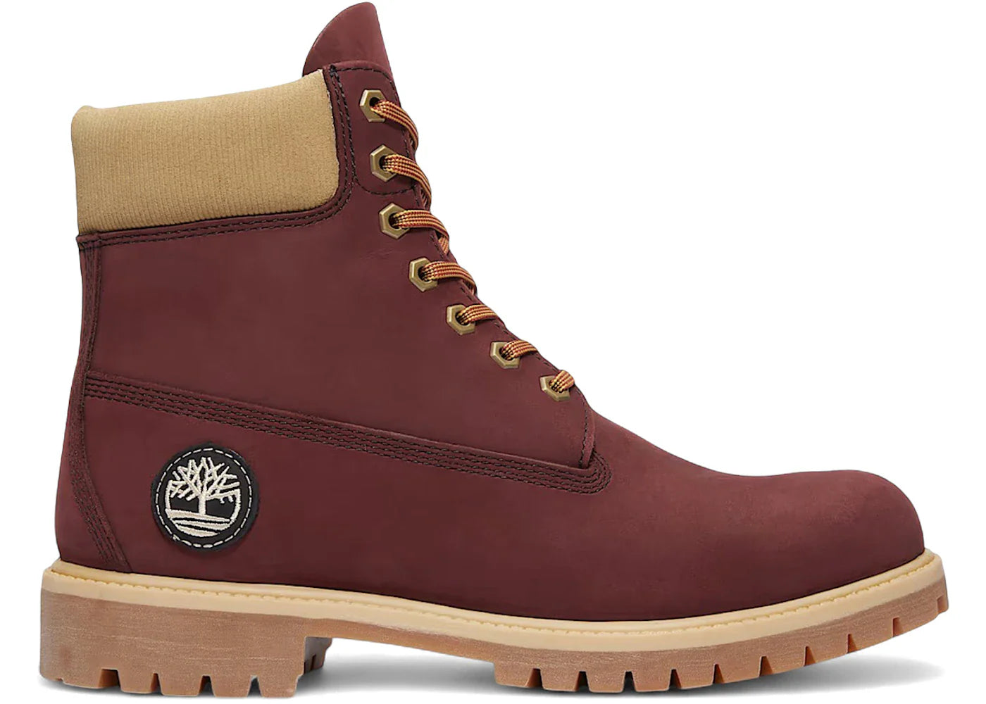 Timberland 6 Premium Waterproof Boot Burgundy Beige Nubuck