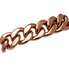 Rose gold chain bracelet on a white background