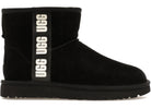 Ugg Classic Mini Side Logo Boot Black White Womens