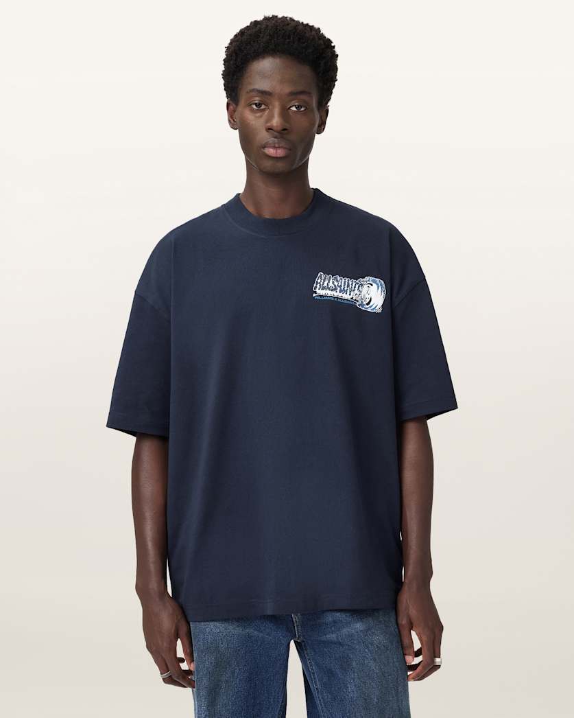 AllSaints Williams X AllSaints Burnout Crew Neck T-Shirt – Williams Blue