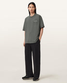 All Saints Underground Oversized Crew Neck T-Shirt 'Garnet Green'