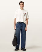 AllSaints Snakepit Oversized Short Sleeve Graphic T-Shirt - Chalk White